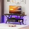 55-Inch Entertainment Center with LED Light Show, USB Charging Station and Metal Legs Storage Drawer